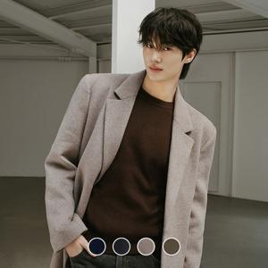 지오다노 남성 겨울 레귤러핏 울/캐시미어 싱글 코트 075921