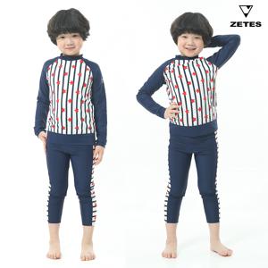 남아동 9부 긴팔 래쉬가드 세트 B_1O871