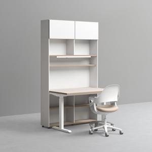 1200폭 6단 모션 책상세트 (조명+도어형) + 링고/올라운드/아이블 의자