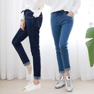 지기핏 데일리 울트라스판 밴딩일자 여성청바지