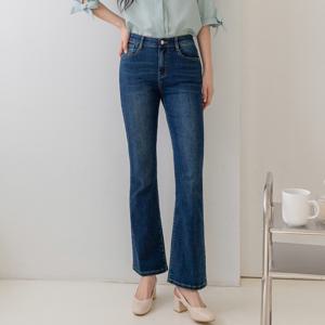 지기핏 트랜디 딥블루 울트라스판 부츠컷 여성청바지 S-3XL