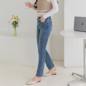 지기핏 데일리 라이트블루 일자 여성청바지 히든밴딩 S~3XL