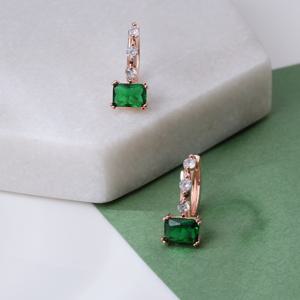 14K G.F 포레스트 에메랄드 원터치 링 귀걸이 EA2402
