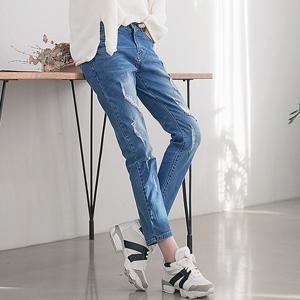 지기핏 디스트로이드 헤짐 울트라 스판 배기 여성청바지