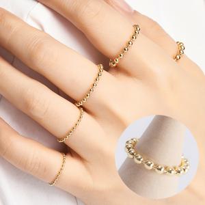 엘렌쥬얼리 14K 18K 볼 체인 금 반지