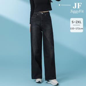 지기핏 3단 기장 와이드 밴딩 블랙 데님 팬츠 S~2XL