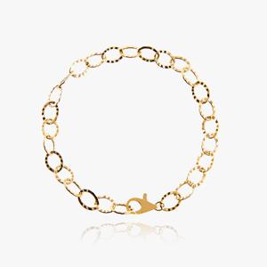 14K 18K 할로우 벨라 컷팅 체인 금 팔찌