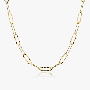 14K 18K 할로우 샤이니 클립 체인 금 목걸이