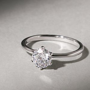 전체 92.5 Silver 모이사나이트 다이아 반지 RA0681