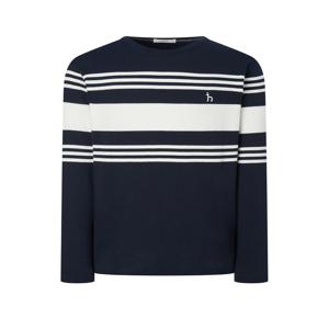 남성 [[24FW]] WHTS4C341N2 [스테디셀러] 네이비 스트라이프배색 면 긴팔티셔츠