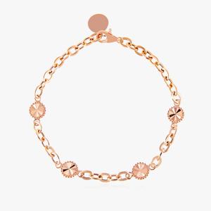 14K 샤이니 컷팅 코인 할로우 모줄 체인 금 팔찌