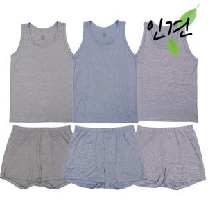 부드러운 촉감의 인견 남성 런닝+트렁크팬티 속옷세트 6매