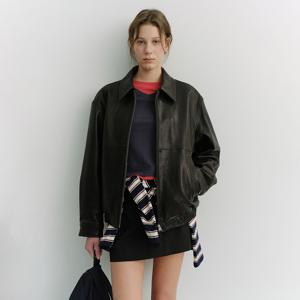 던스트 UNISEX DRIZZLER LEATHER JACKET_BLACK_UDJU6A105BK