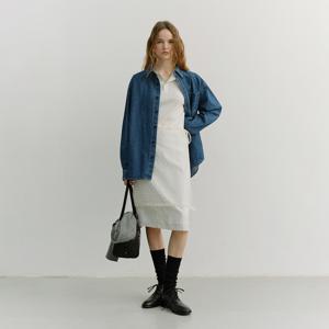 던스트 NEEDLEWORK LAYERING SKIRT_IVORY_UDSK6A209IV