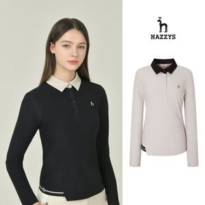[행사] 헤지스여성 약기모 카라 티셔츠 평상겸용 골프티셔츠 HWTS5D712