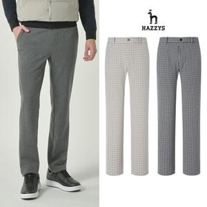 [인기] 헤지스남성 체크 기모 스판바지 평상겸용 골프바지 HUPA5D714
