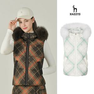 [인기] 헤지스여성 후드 패딩 베스트 다운조끼 평상겸용 골프베스트 HWJU5D752