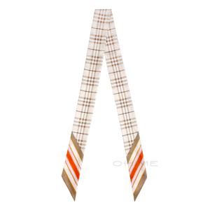 (국내당일출고) 스카프 스키니 실크 체크 프린트 80720711 브라이트오렌지