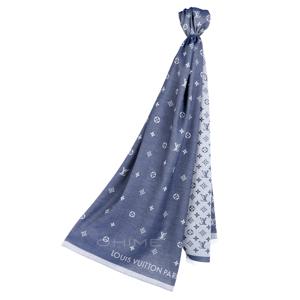 (선물포장)(국내출고) 스카프 숄 올어바웃 모노그램 데님블루