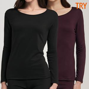 얇은 여성기모내복 상의 긴팔 스판 부드러운 라운드 보온내의
