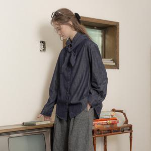 PM_Denim shirt and scarf set_DARK BLUE