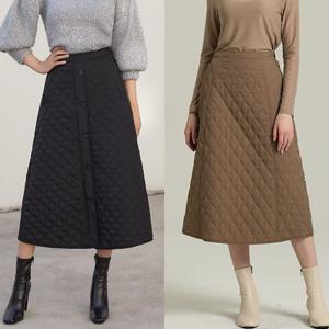 A라인퀼팅패팅스커트2종세트