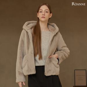 [최초가159,000원]후디드 페이크 퍼 후드 집업