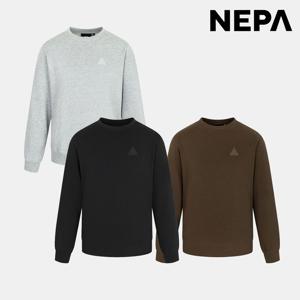 네파 공용 겨울 C/P 로고 와펜 기본 루즈핏 기모 맨투맨 7JF5366