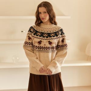 퍼피 노르딕 자가드 니트 풀오버 TLUCY2952