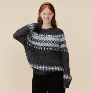 노르딕 자가드 릴렉스핏 니트 TLUCY2944