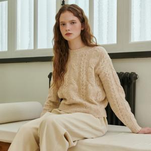 라운드넥 믹스 케이블 니트 풀오버 VLUCX2962