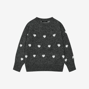 스몰 하트 패턴 라운드넥 니트 VLUCZ2976