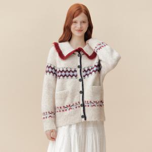 배색 카라 노르딕 니트 가디건 TLCCY4990