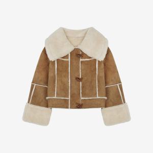 빅 카라 토글 버튼 무스탕 VLJZZ2150