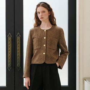 노카라 포켓 세미 크롭 자켓 VLJAX2141