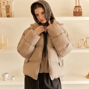 후드 레이어드 패딩 점퍼 TLMIY2181