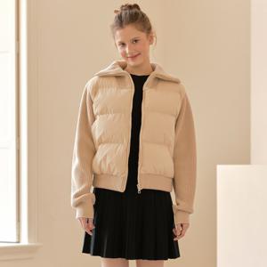 니트 배색 패딩 점퍼 TLMIX2173