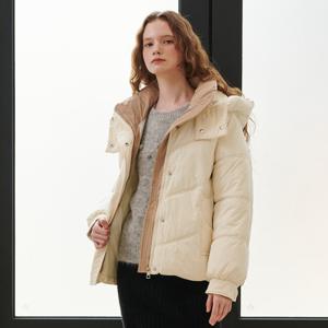 후드 배색 라이트 웰론 패딩 VLMIY7145