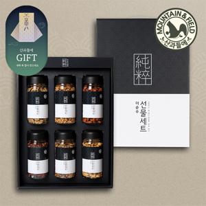 [산과들에] 프리미엄 순수견과 더순수6구 보틀형 견과 선물세트 견과선물 설 명절 선물세트
