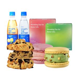 널담 베스트 모음전 A세트 봄마카롱 벚꽃마카롱 8구+티스파클링 24개+아메리칸 쿠키 12개