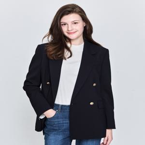 헤지스 여성 [[25SS]] HSJA5B292N3 버진울혼방 더블 자켓 다크네이비