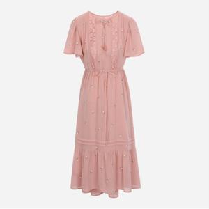 쉬폰 플라워 전판 자수 원피스_T256MOP141W