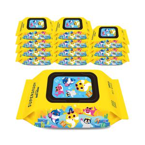 아기상어 옐로우 70g 휴대용 물티슈 20매 12팩