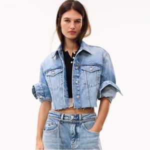 [정상가: 259000원] 타미진스 데님 크롭 트러커 재킷 (T32F6NJC11TWT11A5)