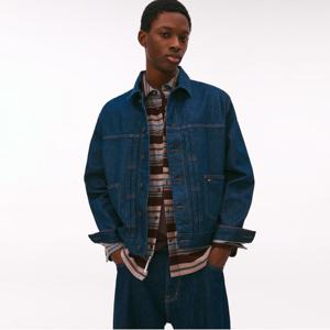 [정상가: 349000원] 타미진스 플리츠 데님 트러커 재킷 (T32F7NJC40TMT11BK)