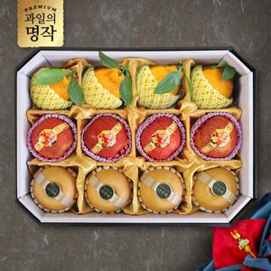 [과일의 명작] 팔각 혼합선물세트 12과 사과4+배4+한라봉4 5kg내외