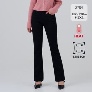 [브리치]  / 쫀쫀스판 밴딩 기모 부츠컷 블랙진 2기장 (P022102 W)