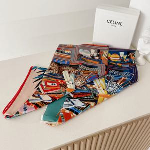 [브리치]  / 1 + 1 까노 패턴 큰사각 실크 스카프(8종)