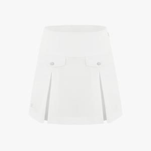 A라인 포켓 맞주름 스커트 (화이트)
