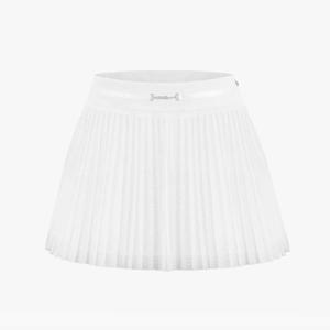 도트 샤 플리츠 스커트. (화이트)